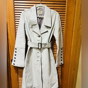 Wilsons Leather Women's vintage ivory trench Coat